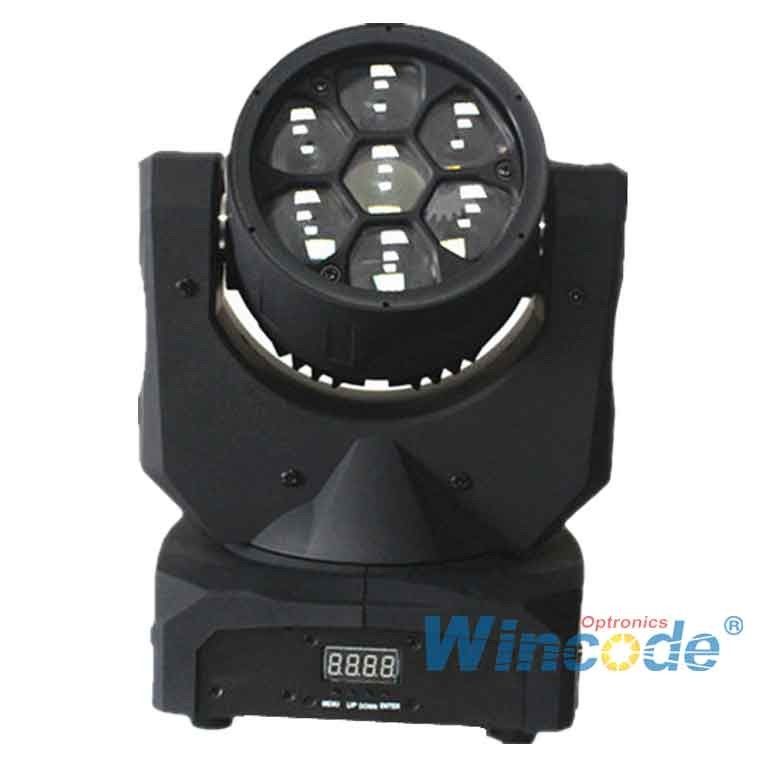 Smart Control LED Moving Head Light 7*10W 0-100% Linear Dimmer With 16 Bit
